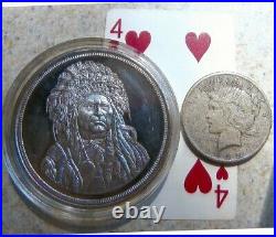 5oz SILVER round CHIEF RUNNING ANTELOPS GREAT SIOUX NATION & 1 PEACE DOLLAR 1925