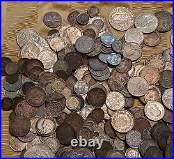 61 Troy Ounces Of Mixed Silver Foreign Coins
