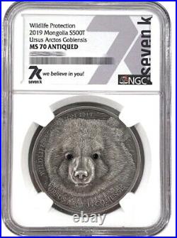 7k Metals Gobi Bear Wildlife Protection MS70 Antiqued? Swarovski Crystal eyes