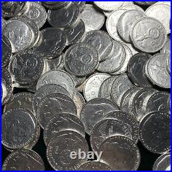 9 Coin Lot Rare Third Reich WW2 German 2 Reichsmark Hindenburg Silver Coins