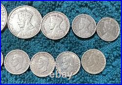 A lot of old silver coins from New Zealand, some are key dates