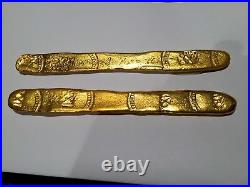 ATOCHA (1) 1622 GOLD FINGER BAR 22k PLATED PIRATE GOLD COIN TREASURE BAR ESCUDOS