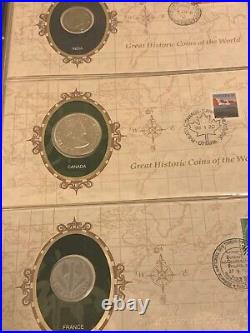 Album Of 50 Historic Coins & Stamps of the World
