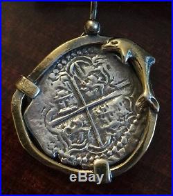 Antique Atocha Shipwreck Spanish Silver Treasure Medallion/Coin, Bezel/Pendant