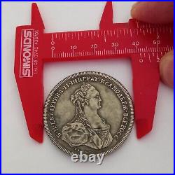 Antique Silver Medal Plated-Catherine II Victory At Lake Kagul Specimen 1770's