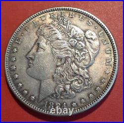 Antique coins - 1884 Morgan Silver Dollar - Rare 90% silver/10% copper