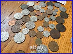 Antique vtg COIN BILL LOT silver Great Britain Belgium Euro sterling scrap 1898