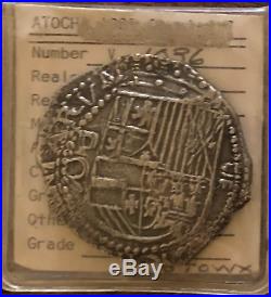 Atocha 1622 Shipwreck Fisher Grade 2 V Coin 8 Reales Silver Pirate Gold Coins