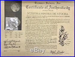 Atocha 8 Reale Grade 2 Potosi Mint Spanish Shipwreck Silver Coin Embossed Coa