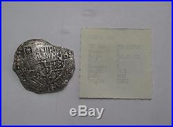 Atocha shipwreck 8 Reales silver cob coin Potosi P/T 1618-21 Fisher 22.4 grams