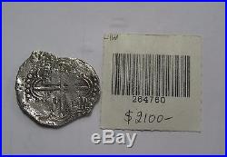 Atocha shipwreck 8 Reales silver cob coin Potosi P/T 1618-21 Fisher 22.4 grams