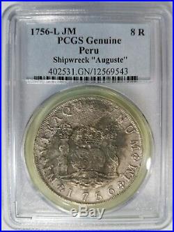 Auguste Shipwreck 1756 L JM PCGS 8 Reales Peru Treasure Silver Pieces of Eight
