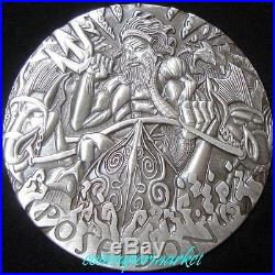 Australia 2014 Gods Of Olympus Poseidon 2oz Silver High Relief Coin Mintage 1500