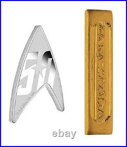 Australia 2016 Star Trek 50th Ann. 1oz Silver Delta Coin & Latinum Slip Bar set