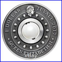 Australia Dragon and Pearl 2017 $1 1oz Silver Antiqued Coin