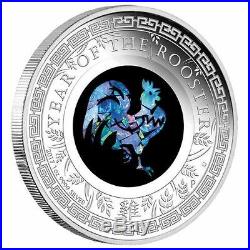Australia Opal Series Lunar Year of the Rooster 2017 1oz Silver Proof $1 Coin