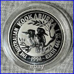 Australian Kookaburra- 1994 4-Coin Proof 1 Kilo, 10 Toz, 2 Toz, 1 Toz. 999 Silver