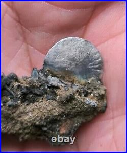 Authenthic Dutch Netherlands VOC 1 STUIVER Silver 1600 Shipwreck FOSSIL Coin