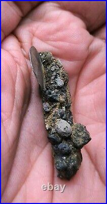 Authenthic Dutch Netherlands VOC 1 STUIVER Silver 1600 Shipwreck FOSSIL Coin