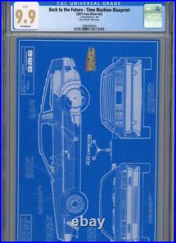 Back To The Future Delorean Time Machine Blueprint Silver Foil Cgc 9.9 First