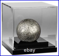 Barbados 2023 $5 3-oz Silver Spherical Moon Antiqued Gem BU