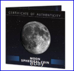 Barbados 2023 $5 3-oz Silver Spherical Moon Antiqued Gem BU