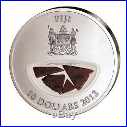 Bjurböle METEORITE coin! $10 Fiji, Cosmic Fireballs, 2013, Bjurbole Finland