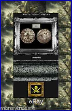 Bolivia 1682 Royal 8 Reales Ngc 30 King Charles II Rare Cob Potosi Silver Coin