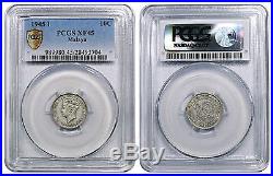British Malaya, George VI, 10 Cents, 1945-i. Bombay mint. Plate coin. PCGS XF45