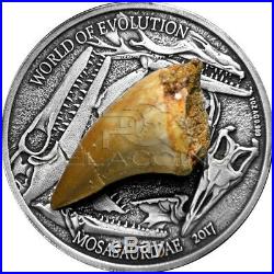 Burkina Faso 2017 1000 Francs World of Evolution Mosasaurus 1oz Silver Coin