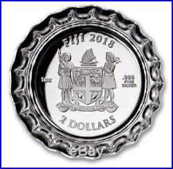 COCA-COLA BOTTLE CAP 2018 1 oz $2 PURE SILVER. 999 COIN FIJI IN STOCK