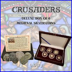 CRUSADERS Deluxe Box of 6 Medieval Coins Armenia Swabia Mamluk Frankish Greece