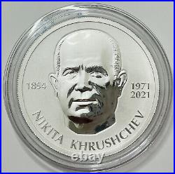 Chad 5000 Francs Cfa 2021 Nikita Khrushchev Silver Reverse Proof Only 100 Coins
