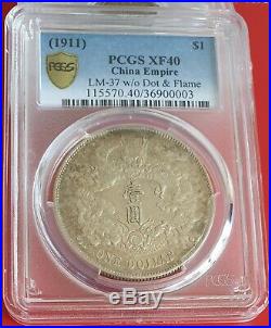 China Dollar Empire Silver (1911) Very Rare Pcgs Certified