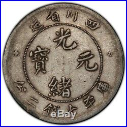 China Szechuan 1901-08 $1 Silver Dragon Coin PCGS XF L&M-345 Y#238 NF