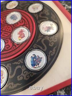 Chinese Commemorative Silver Medal Of Twelve Chinese Zodiacs Set