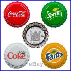 Coca Cola Vending Machine Set Diet Coke Sprite Fanta 2020 Pure Silver Coin Fiji
