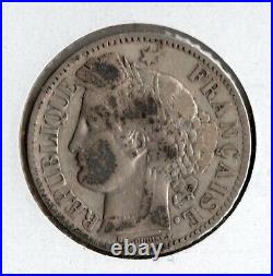 Coin France 2 Francs 1870 A KM816.1, silver, one year type