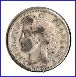 Coin France 2 Francs 1870 A KM816.1, silver, one year type