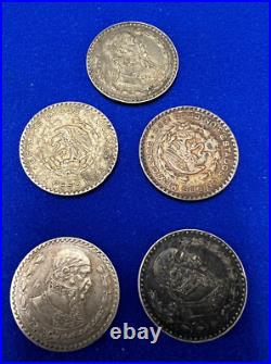 Collection Of Old Mexican Silver Pesos 1957-1967 Old Estate Sale, Huge Lot