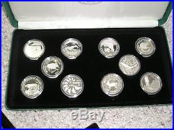 Complete Set 1986 1988 Silver World Wildlife Fund Silver Proof Coins 25 Pieces