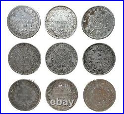 #E0905 France Job Lot of French Silver coins 1841 1875 222 g Full Silver