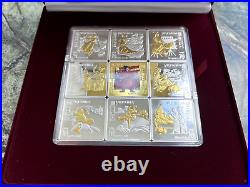 ENEIDA Cossacks 9 Oz. Square Set of 9 Silver Coins 10 UAH Hryven UKRAINE 2020