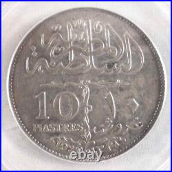 Egypt Silver Coin Ten Piastres 1920 AD 1338 AH Sultan Fuad I ANACS EF 40