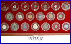 Exquisite Coin Collection 20 Coins From 20 Centuries A. D. + Display Case + Coa