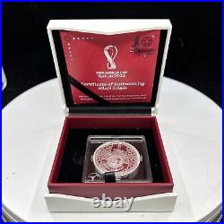 FIFA World Cup Qatar 2022 1 OZ Silver Coin Global With Certificate And Box