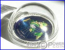 FLAT EARTH Great Conspiracies 2 Oz Silver Coin 10$ Palau 2019