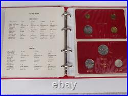 Fao Money Album 1982-1983-1984-1985 Red Album With Silver 5 Pages 33 Coins