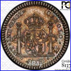 Finest & Only Pcgs Ms63 1790 Mexico 1 Reale Proclamation Medal Grove C-140 Toned