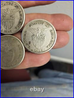 Five Nice 1908-S US-Philippine Peso United States of America Five Coin Lot